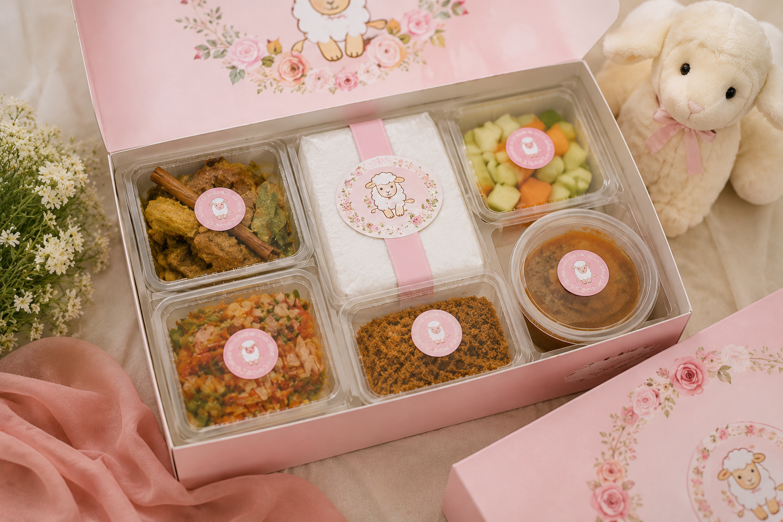 paket aqiqah untuk anak perempuan menu dan kemasan modern