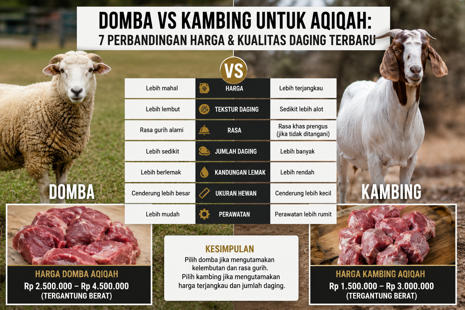 domba vs kambing untuk aqiqah