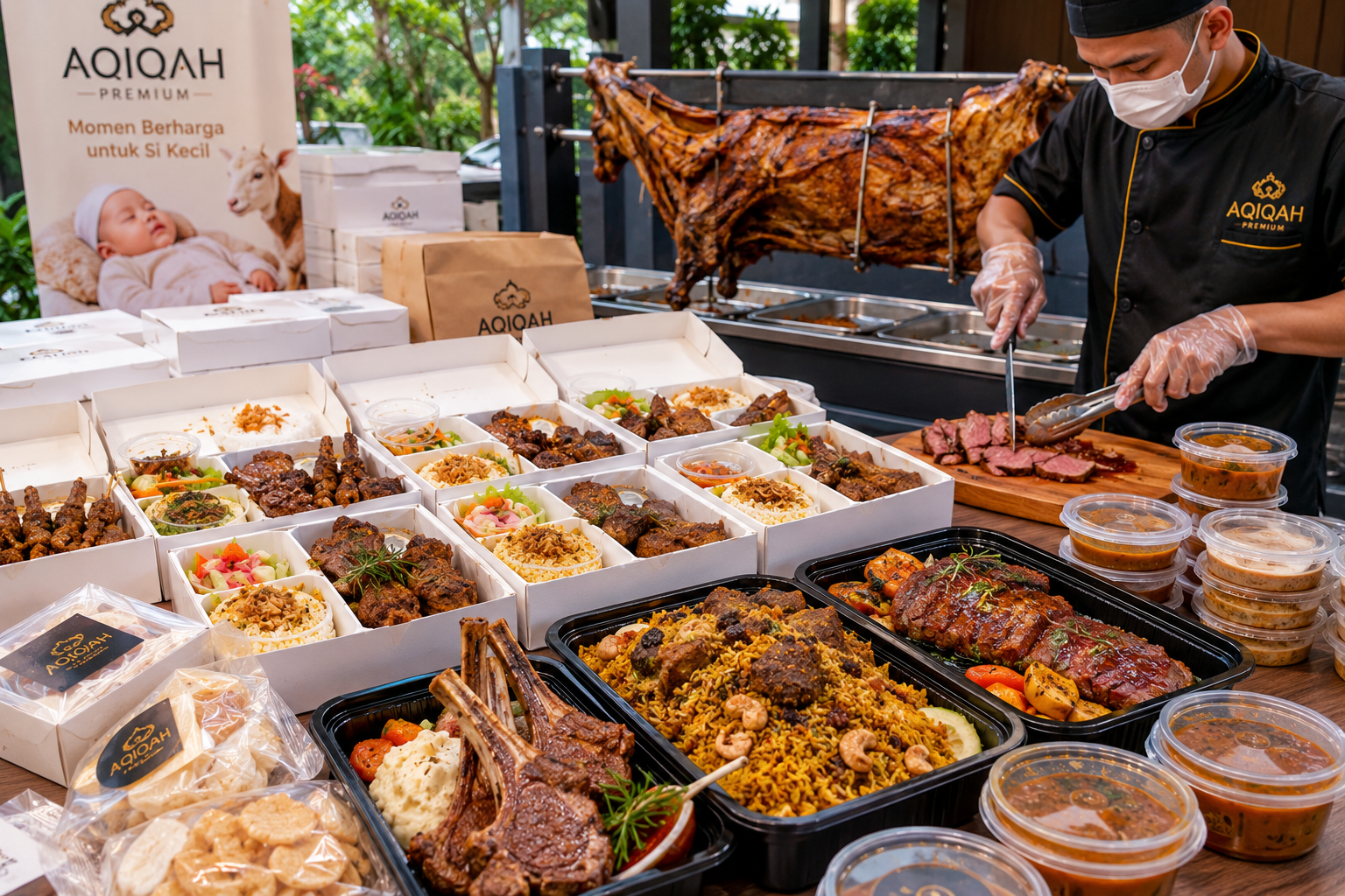 paket aqiqah premium 2026 menu kekinian Nasi Kebuli Lamb Chop