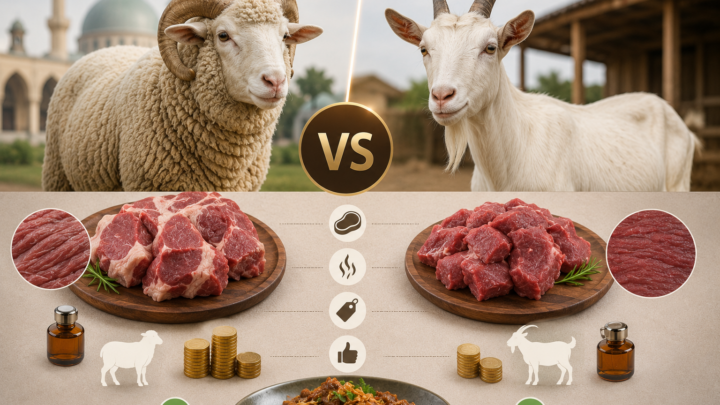 perbandingan fisik domba vs kambing untuk aqiqah