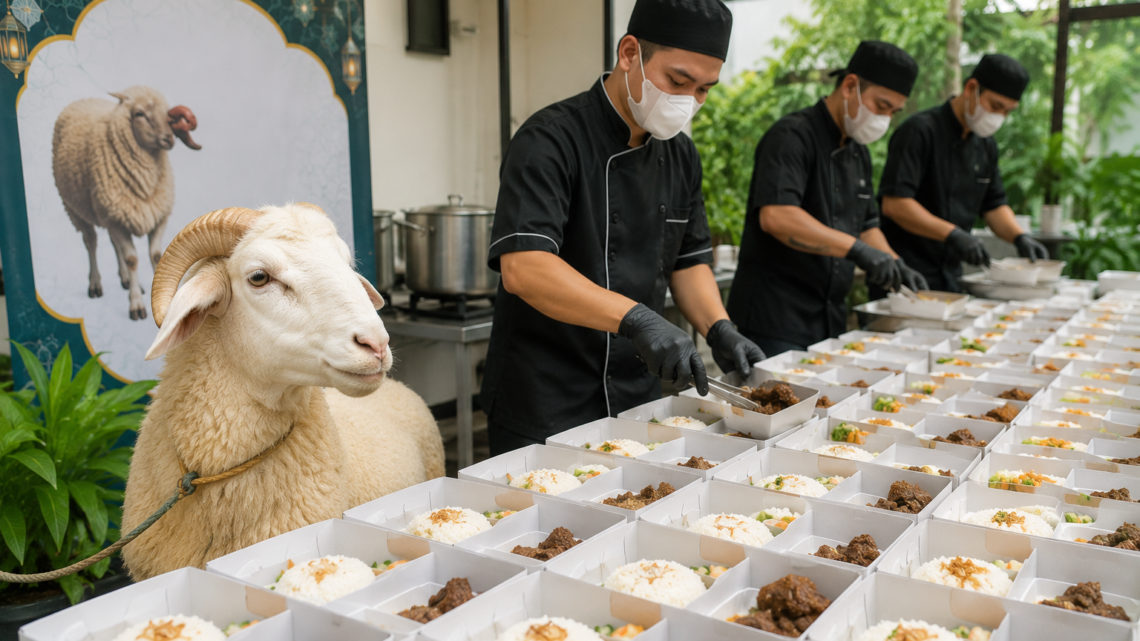 kemasan nasi box dari paket aqiqah lengkap