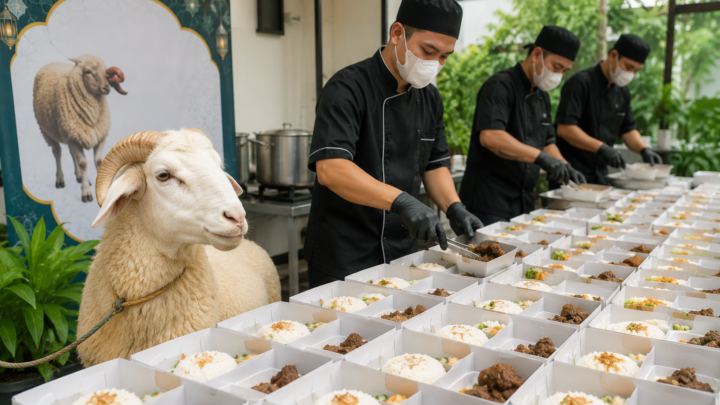 kemasan nasi box dari paket aqiqah lengkap
