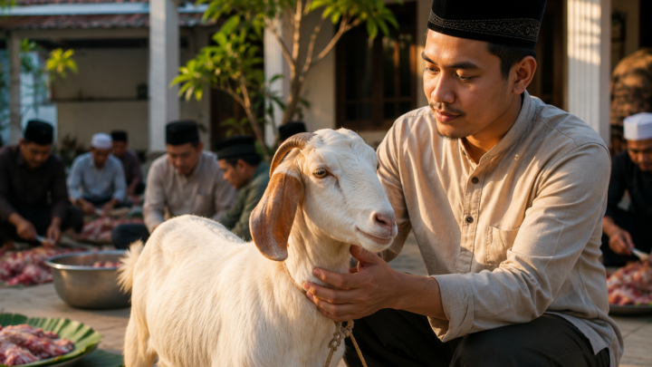 proses penyembelihan aqiqah kambing betina yang sah
