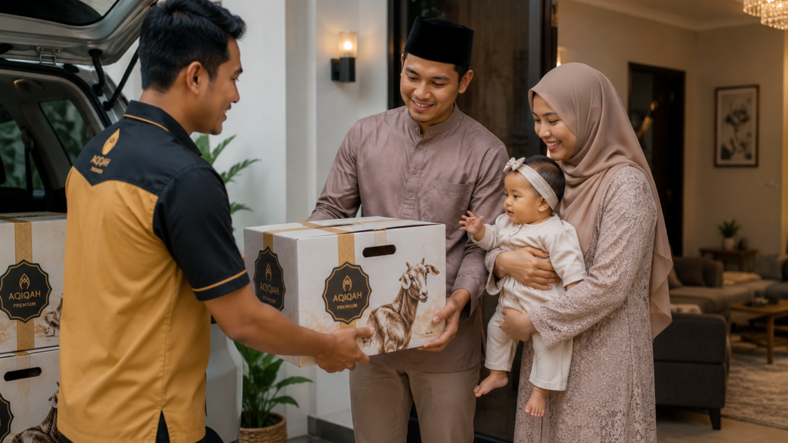 kemasan nasi box dari paket aqiqah siap antar yang rapi