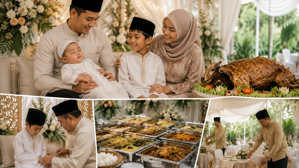suasana acara aqiqah sekaligus khitanan yang meriah