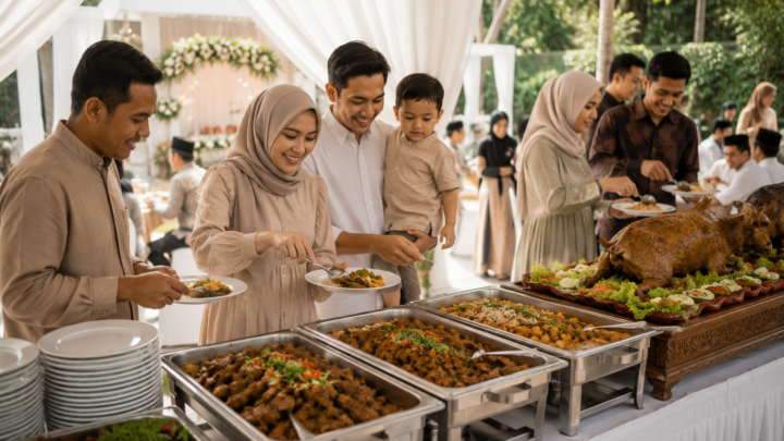 suasana acara jasa aqiqah prasmanan yang hangat
