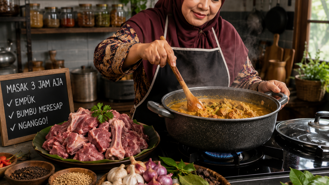 pemilihan daging untuk resep gulai kambing empuk