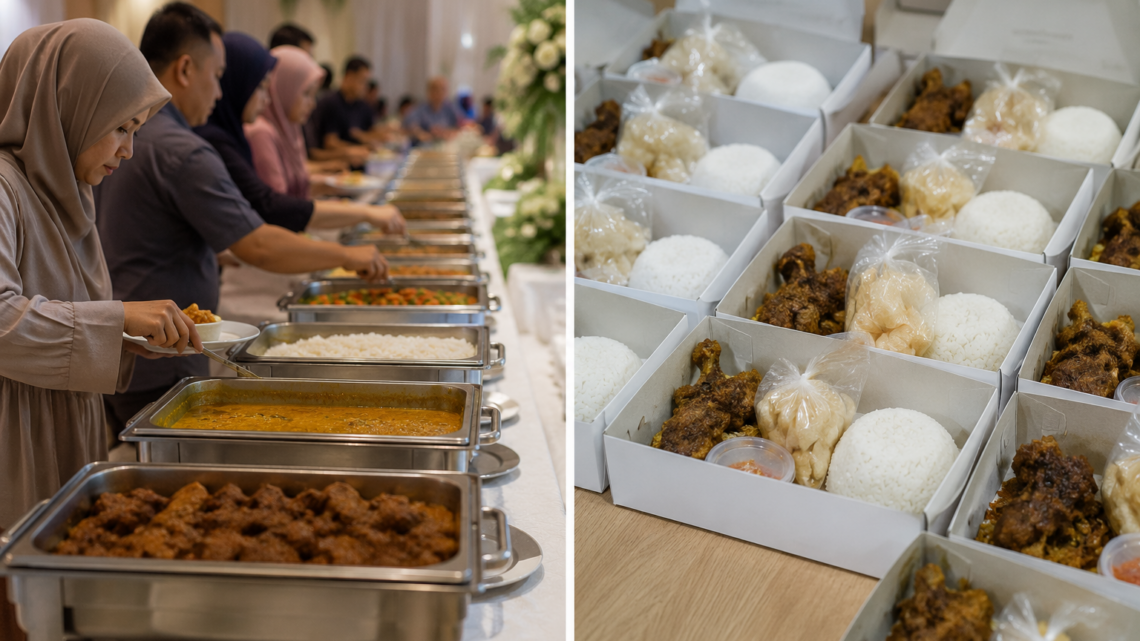 kemasan rapi nasi kotak atau prasmanan untuk acara aqiqah