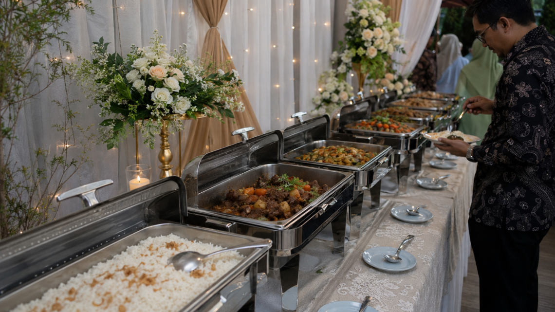 penataan meja menu prasmanan aqiqah hemat yang mewah