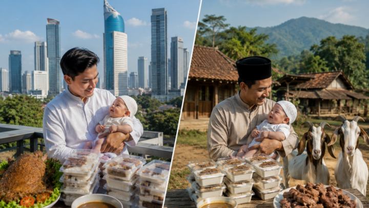Harga Paket Aqiqah Anak Laki-Laki dengan dua kambing dan nasi box siap dibagikan kepada masyarakat