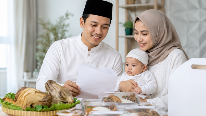 Prosesi aqiqah anak laki-laki di Tangerang dengan dua ekor kambing dan paket nasi box siap dibagikan