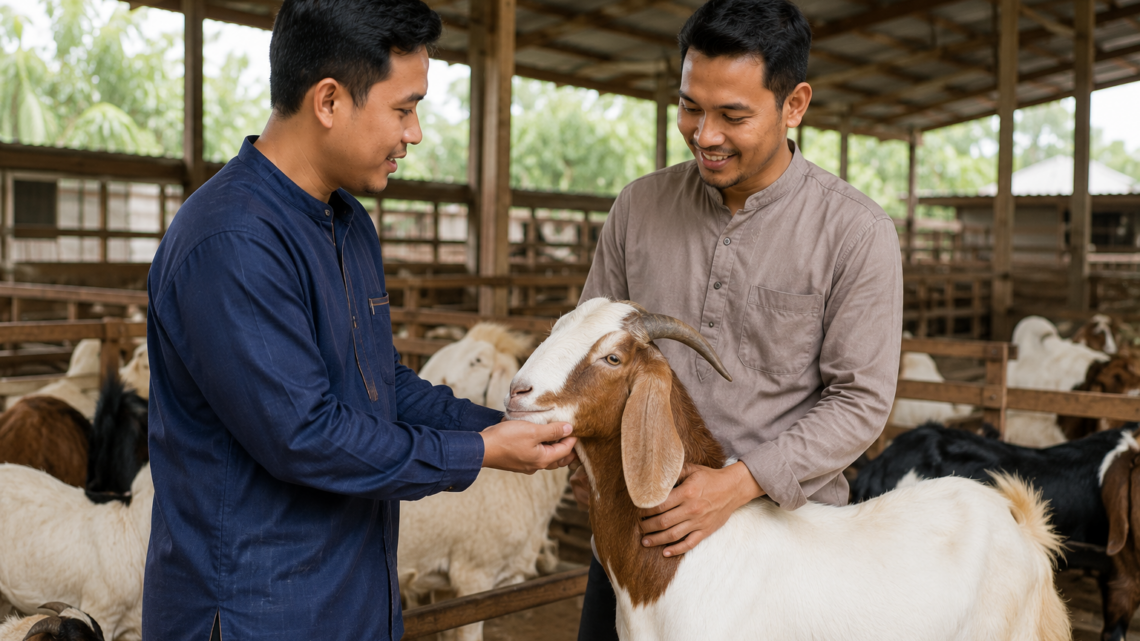 Harga Kambing Aqiqah 2026 per Ekor dengan kambing sehat, cukup umur, dan memenuhi syarat aqiqah sesuai syariat Islam.