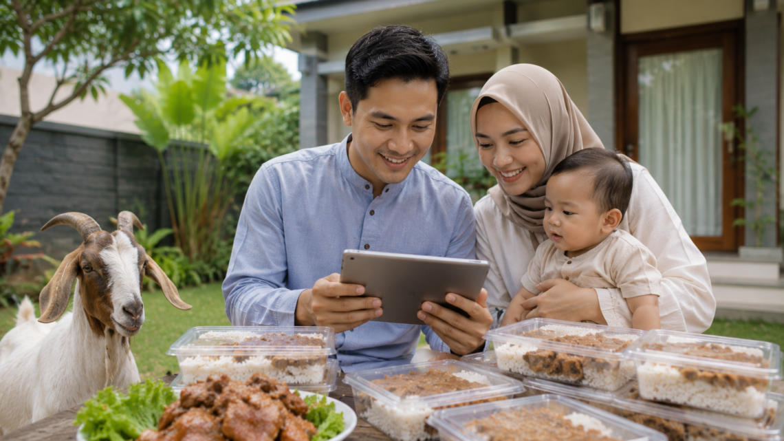 Harga Paket Aqiqah Anak Laki-Laki Murah dengan dua ekor kambing dan nasi box siap dibagikan