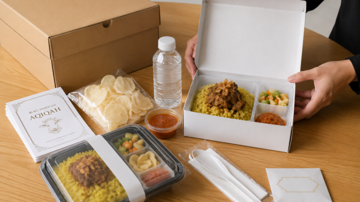 Paket Aqiqah Lengkap dengan menu nasi box dan kemasan premium