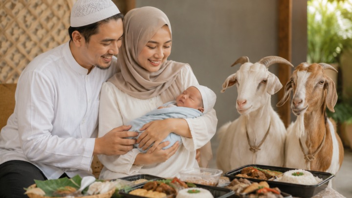 paket aqiqah 2 kambing untuk bayi laki-laki dengan hidangan siap dibagikan