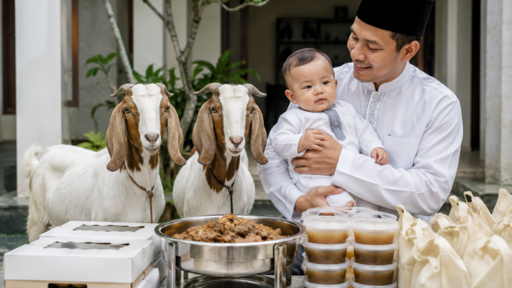 jasa aqiqah anak laki-laki 2026 dengan dua kambing dan paket nasi box